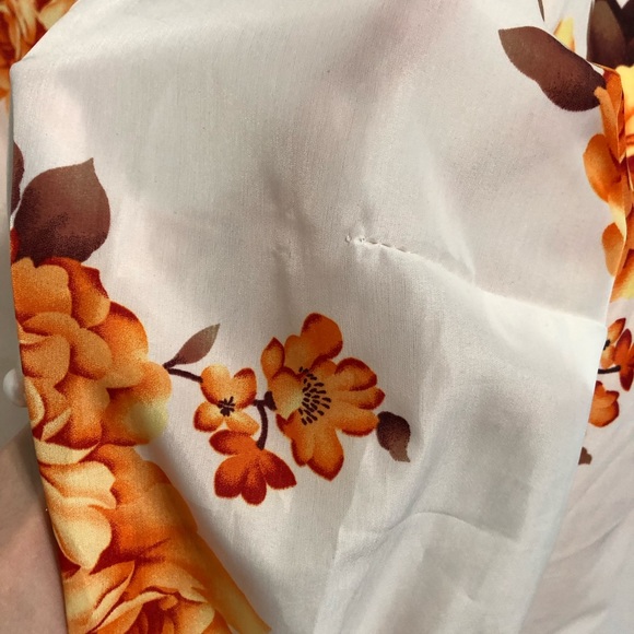 Sheer Floral Long Sleeve Short Romper - Picture 6 of 9